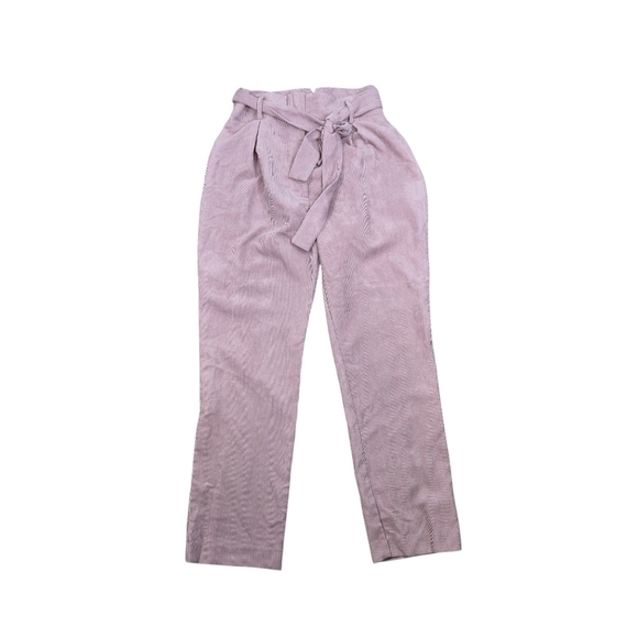 Leyden Randell pink wide whale corduroy paperbag high waist trousers pants new - Picture 4 of 10